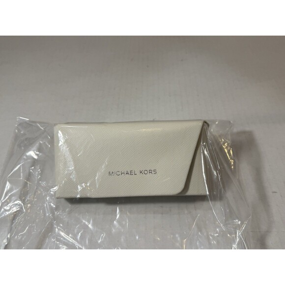Michael Kors MK Cream White Sunglasses Case Shell Large, Pouch & Cleaning Cloth - Picture 11 of 12